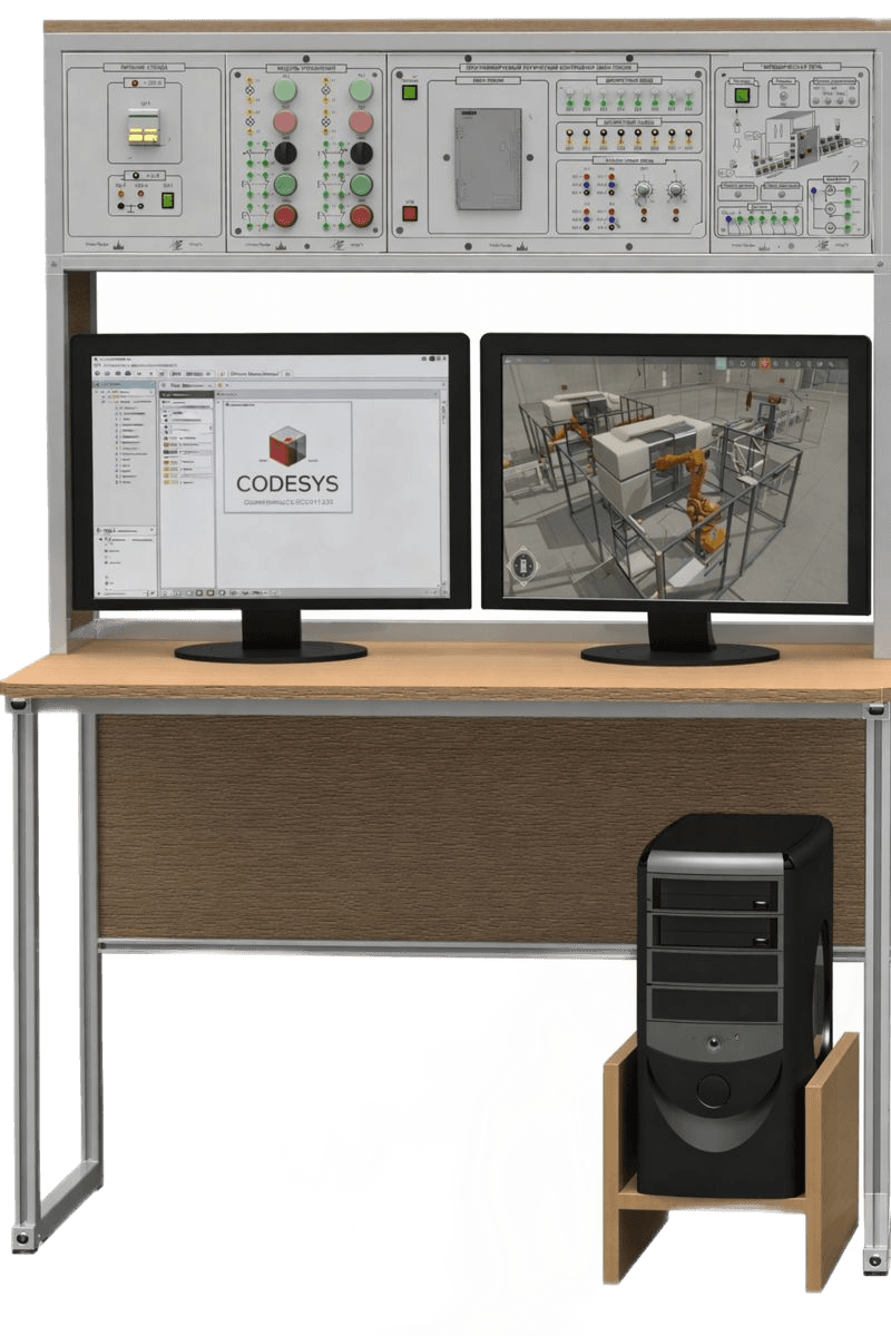 QTLab hybrid liquid level control training stand with PLC programming software and digital twin simulator
